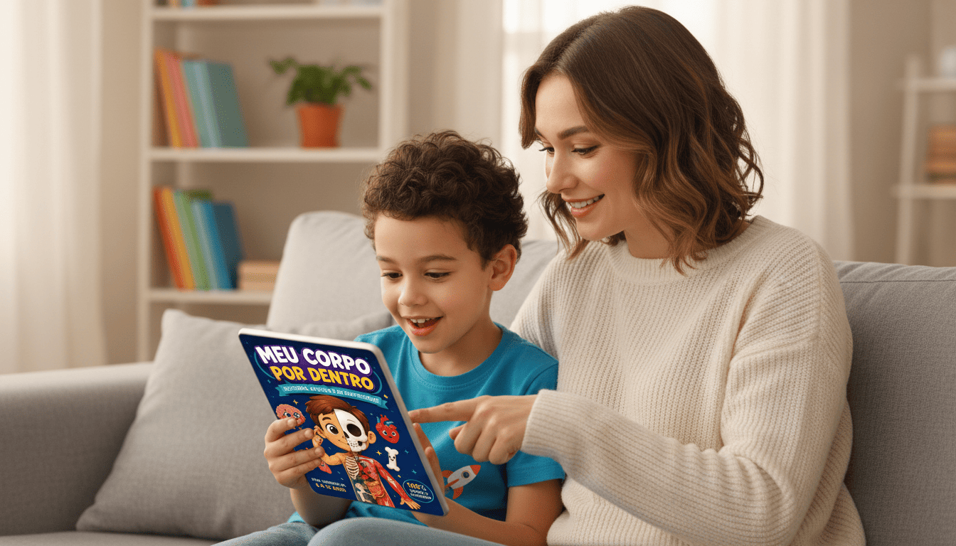 Criança aprendendo com o material